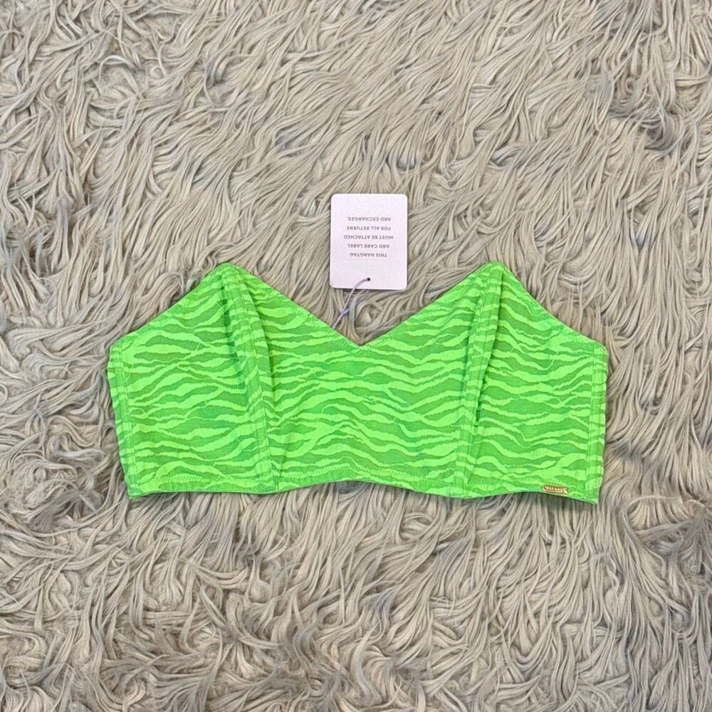 Savage X Fenty ' All Over Me Lace Bandeau Bralette (Green Tea) size large - Picture 2 of 5